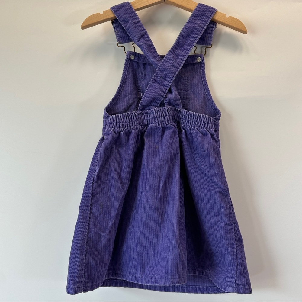 VTG OshKosh B’Gosh Girls Skirtall Purple Corduroy Overalls Toddler 4 Made in USA - Picture 5 of 8
